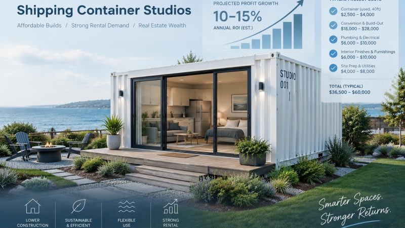 Studios en conteneurs maritimes : 10 à 15% de rendement, 20 m² sans permis et les coûts à ne pas sous-estimer